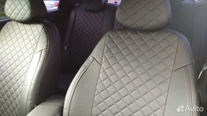 Чехлы экокожа Ромб Hyundai Solaris от Автопилот