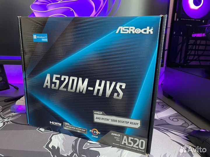 Материнская плата AM4 ASRock A520M-HVS