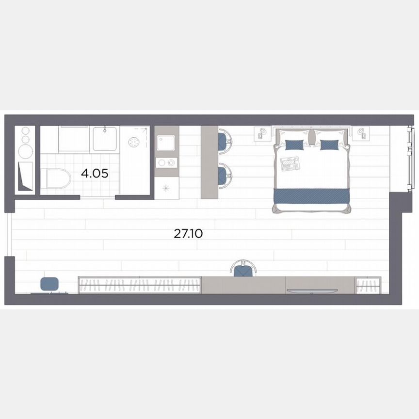 Апартаменты-студия, 31,2 м², 6/14 эт.