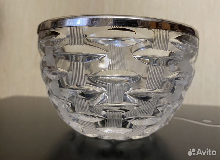 Вазы хрусталь с металлическим ободком СССР