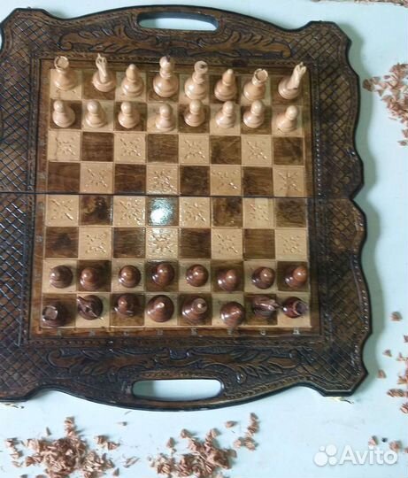 Нарды шахматы резные