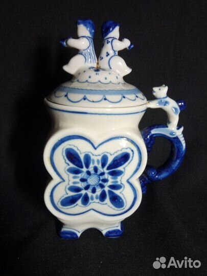 Кружка с крышкой. Гжель