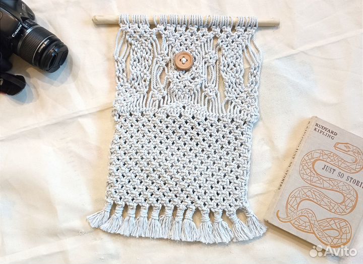 Макраме настенный органайзер тканный гобелен бохо