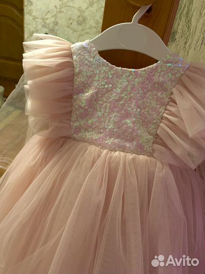 Праздничное платье на годик + ободок + пинетки