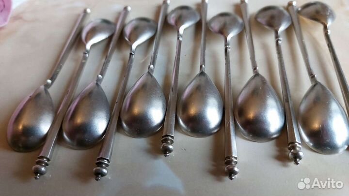 Кофейные ложки 12 штук Россия серебро 84пр