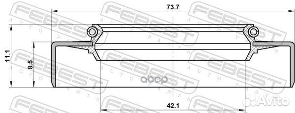 Сальник привода 42.1X73.7X8.5X11.1 95GDS-44730911U