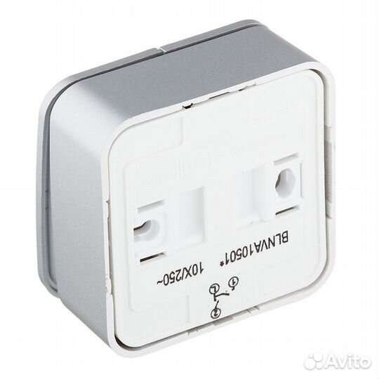 Выключатель Systeme Electric Blanca двухклавишный накладной алюминий (blnva105013)