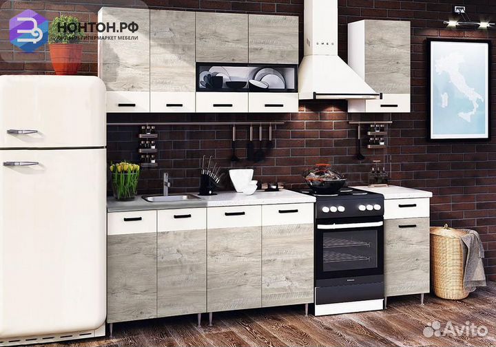 Кухня Рио 1.8 м дуб крафт светлый