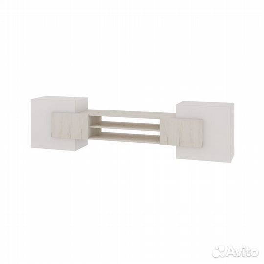 Тв-тумба 03 - Белый глянец / Дуб крафт белый