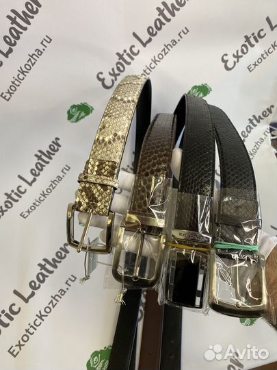 Мужской ремень из натуральной кожи питона