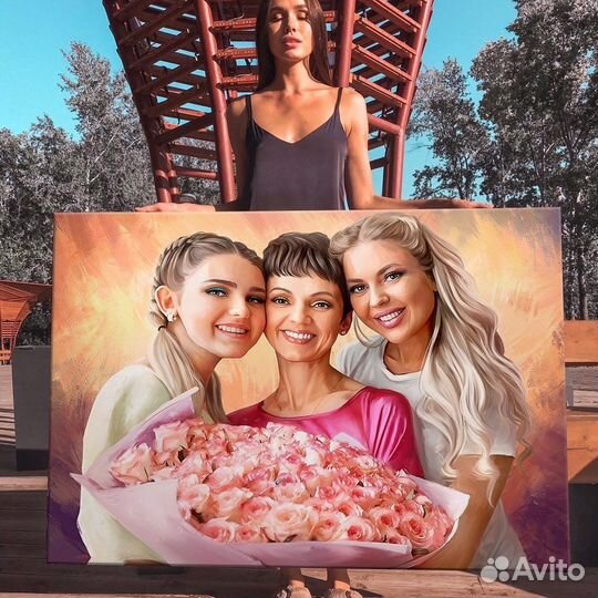 Портрет по фото. картина на холсте