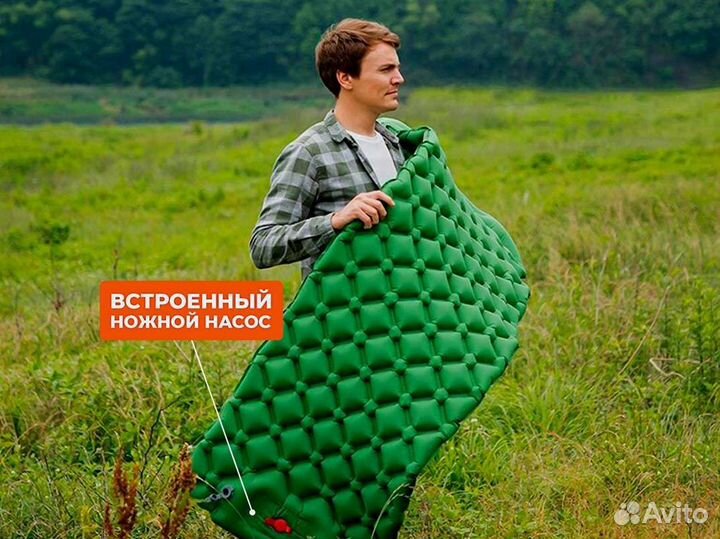Туристический коврик с встроенным насосом
