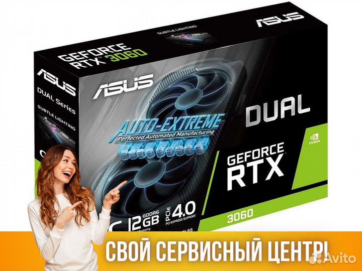 Видеокарта asus GeForce RTX 3060 Dual V2 OC