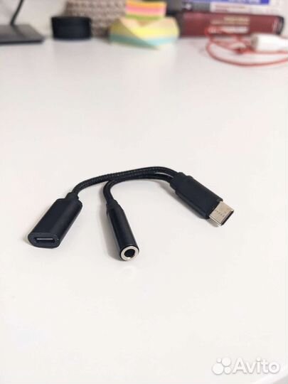 Переходник USB type c - 3.5 jack/type c charge