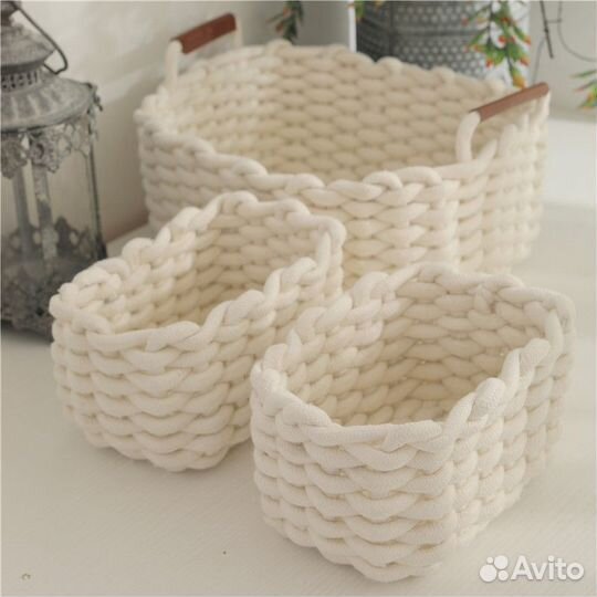 Белые корзины для хранения