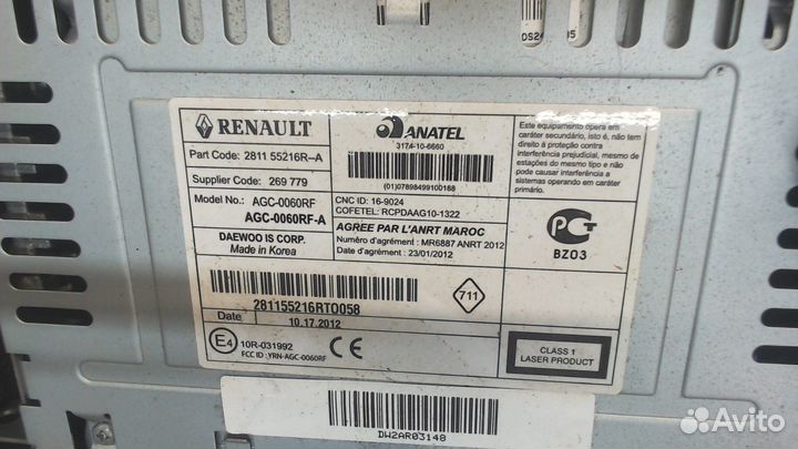 Магнитола Dacia Duster, 2013