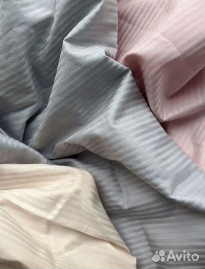 Простынь на резинке страйп-сатин