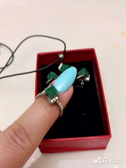 Комплект украшений серьги, кольцо, кулон новый