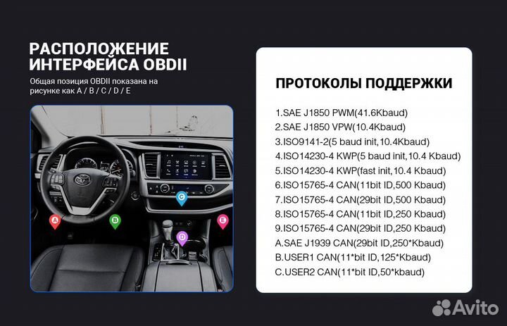 Автомобильный сканер vGate iCar II ELM327 Wi-Fi