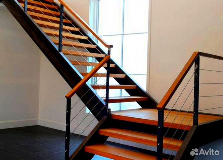 Лестница прямая дизайн 4538