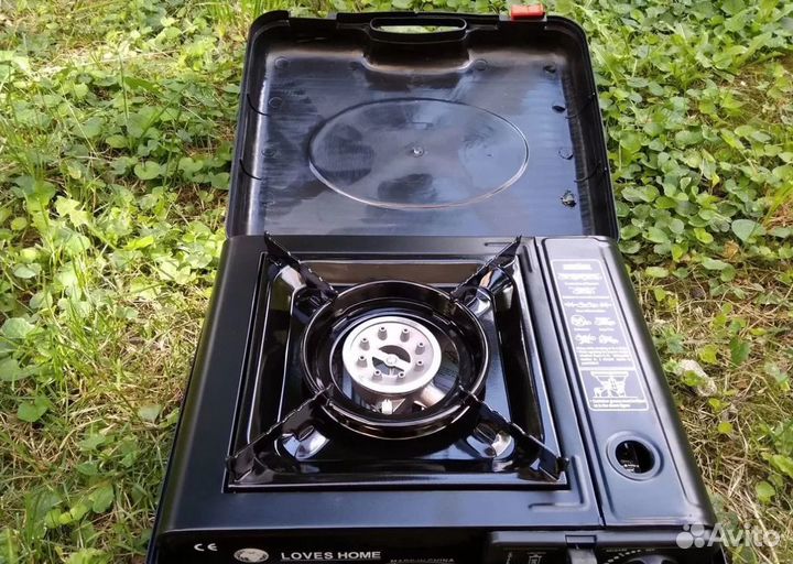Печка газовая туристическая с переходником в кейсе