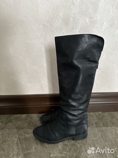 Кожаные сапоги женские демисезонные 37