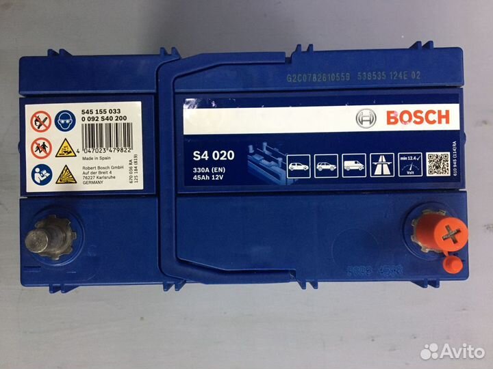 Аккумулятор на цивик bosch 45ач S4 020