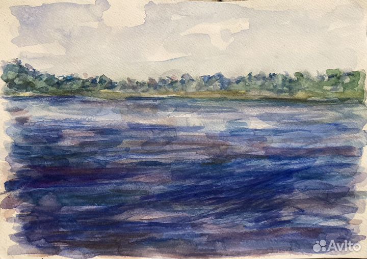 Картина акварель пейзаж