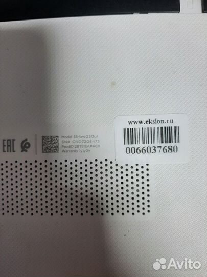 Ноутбук Hp 15-Bw030Ur 2Bt51Ea