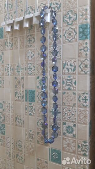 Бусы из натурального горного хрусталя