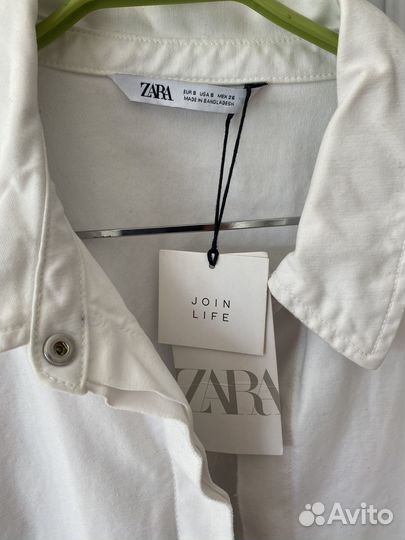 Рубашка белая женская zara oversize