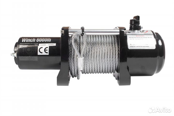 Лебедка автомобильная P6000 12V(2948кг/20м)