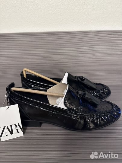 Новые кожаные лоферы zara