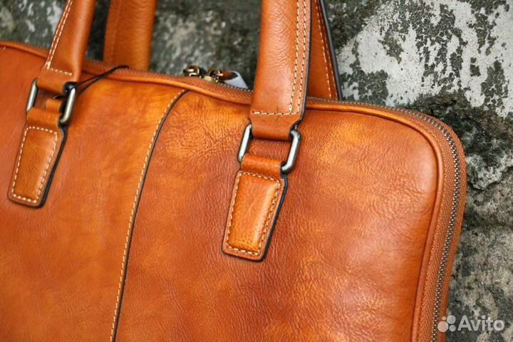 Кожаная сумка формат А4