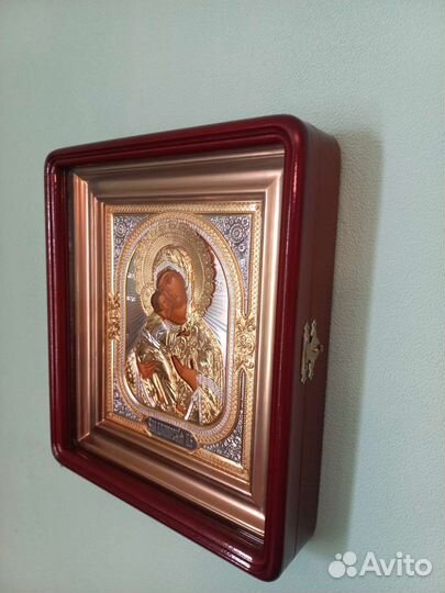 Серебряная икона (960 проба) Владимирской Б.М