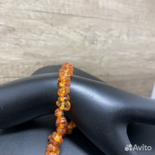Винтажный Браслет Из Янтарного Камня Ретро