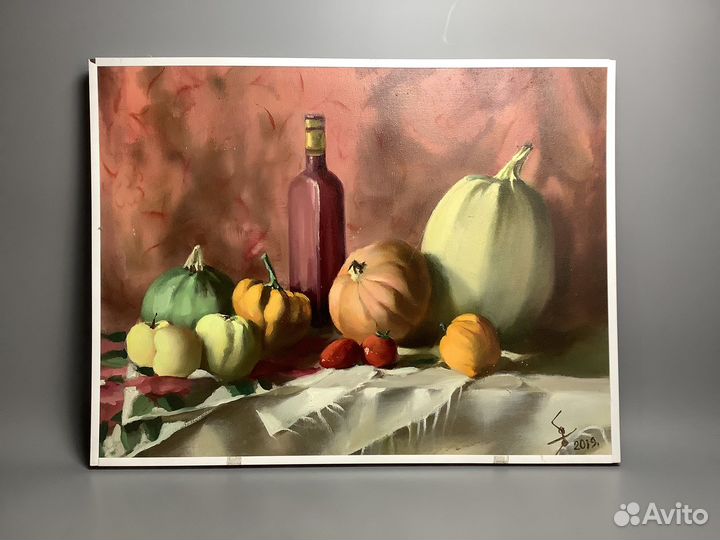 Картина натюрморт с тыквами холст масло