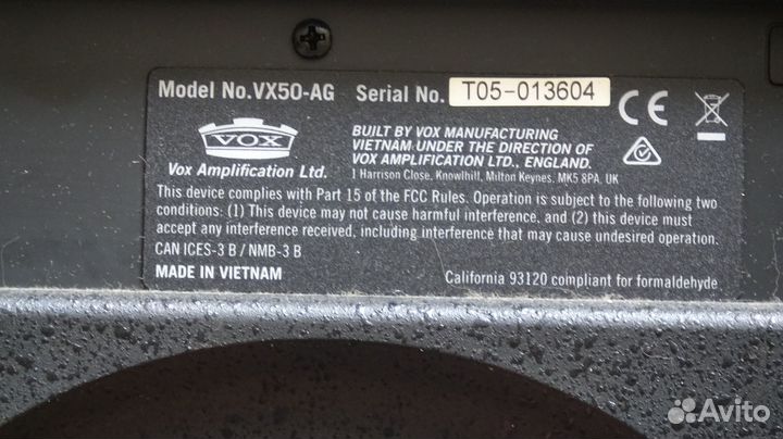 Ламповый комбо для акуст. гитары VOX VX-50AG