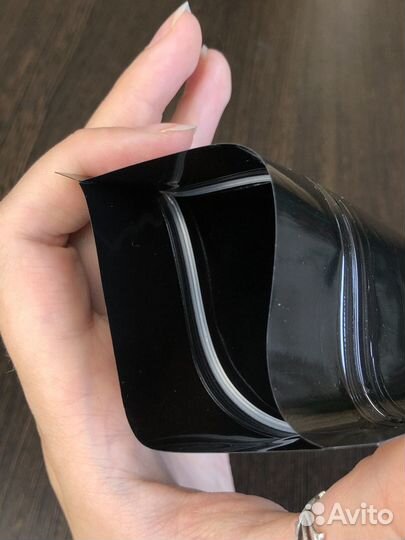 Пакет дой пак черный с прозрачным овальным окошком