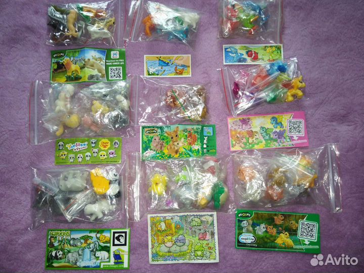 Киндеры серии с животными, Маши, Барбоскины и др