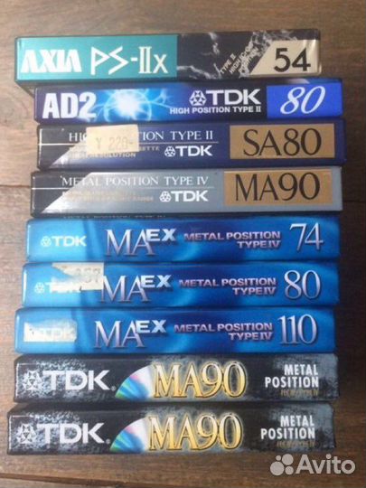 Аудио кассеты 1989-97, Metal, Chrom, TDK, Axia