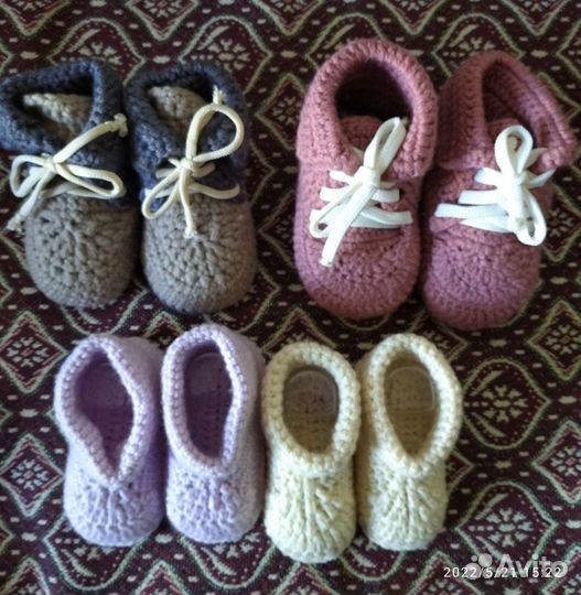 Пинетки вязаные для самых маленьких и др