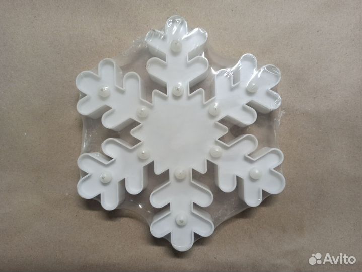 Снежинка детский ночник на батарейках