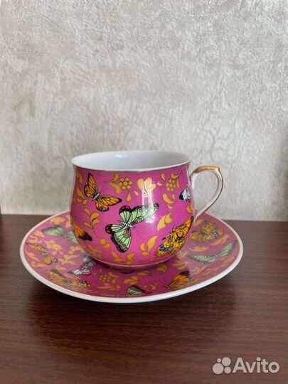 Кофейная пара Фарфор Япония Sakura Gold Позолота