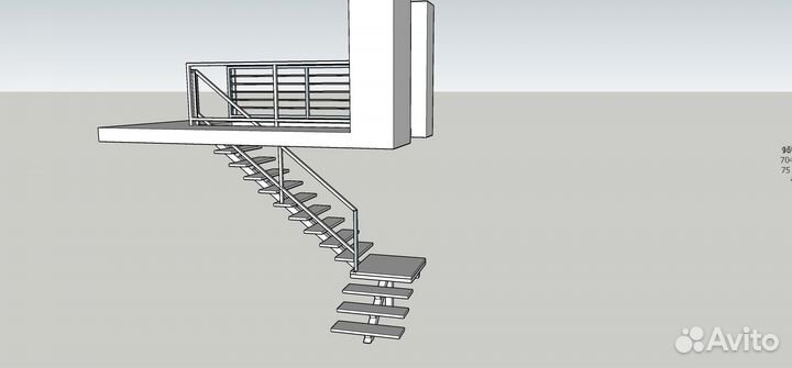 Лестница на металлокаркасе
