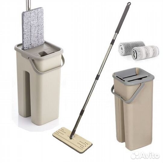 Швабра с отжимом и полосканием 6л