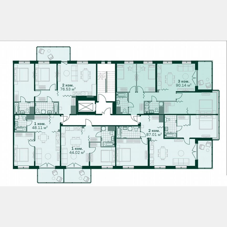 3-к. квартира, 90,3 м², 9/14 эт.