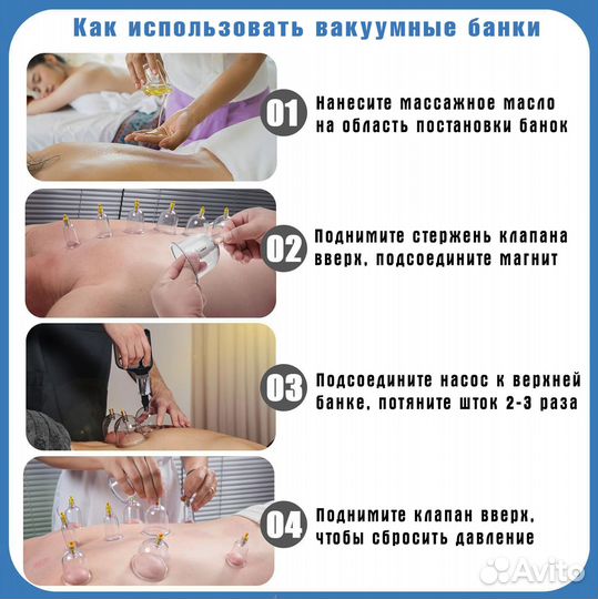 Вакуумные банки для массажа и хиджамы 22 шт Dailix