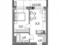 1-к. квартира, 39,3 м², 3/3 эт.