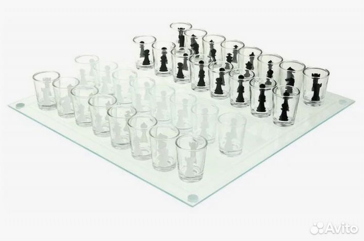 Шахматы пьяные, рюмки
